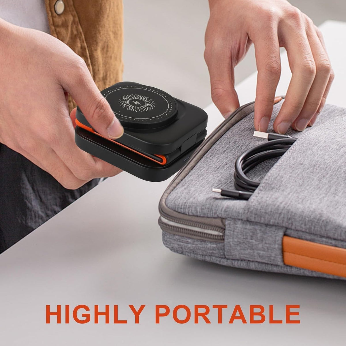 PBILL 3-En-1 Chargeur Sans Fil Pliable 15W Compatible Avec Iphone 17/16/15 Watch